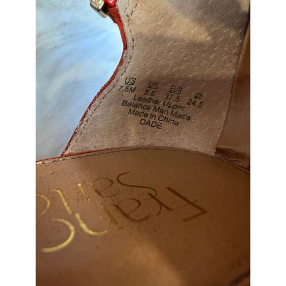 Franco Sarto Dade Low Wedge Sandals Tangerine Orange 7.5 - Picture 8 of 9